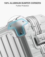 LUGGEX Hard Shell Carry On Luggage with Aluminum Frame - 100% PC No Zipper Suitcase - 4 Metal Corner Hassle-Free Travel (Hard Case Suitcase) - Image 3